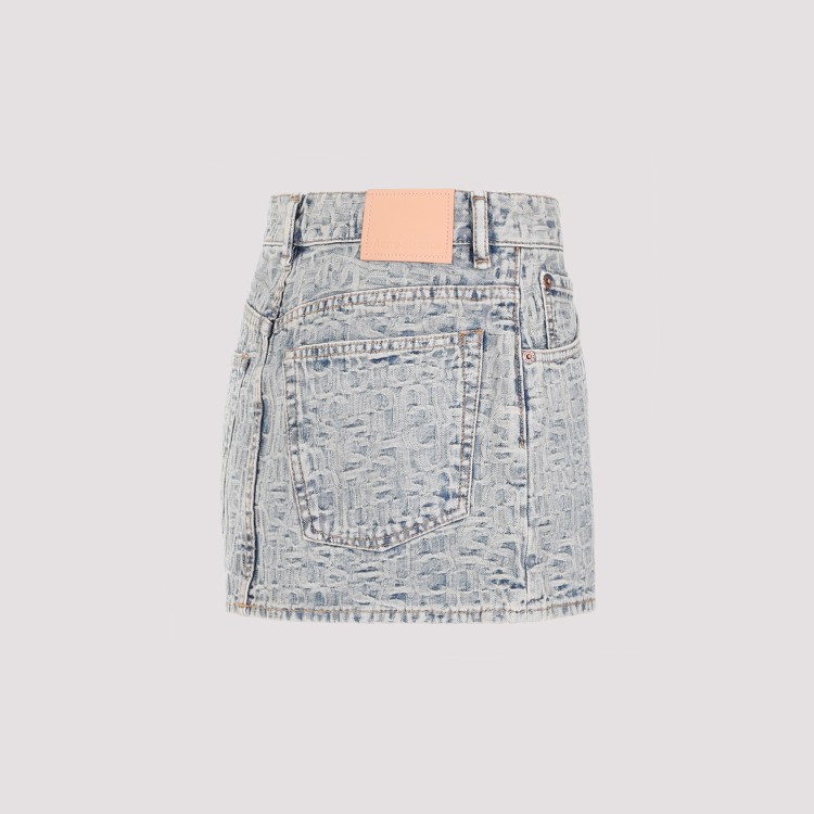 Shop Acne Studios Blue Cotton Skirt In Grey