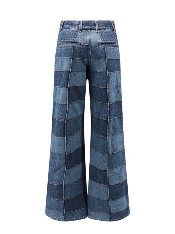 Shop Chloé Multicolor Patchwork Denim Jeans In Blue