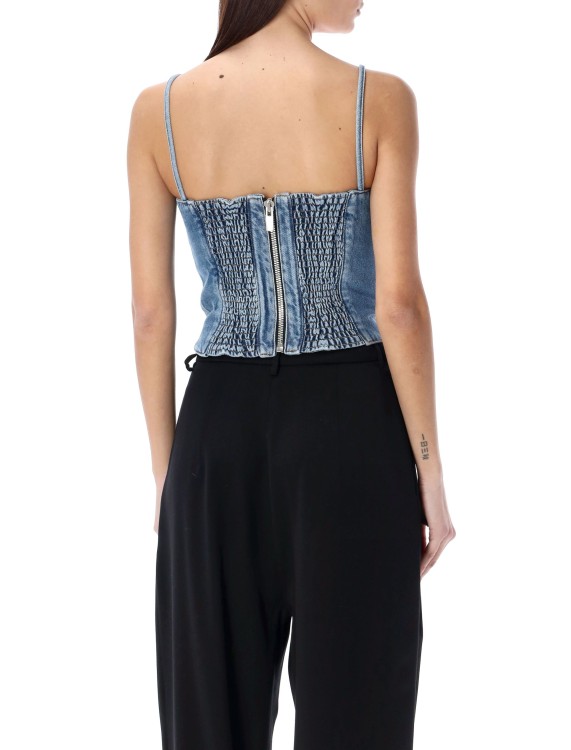 Shop Magda Butrym Corset Denim Top In Blue