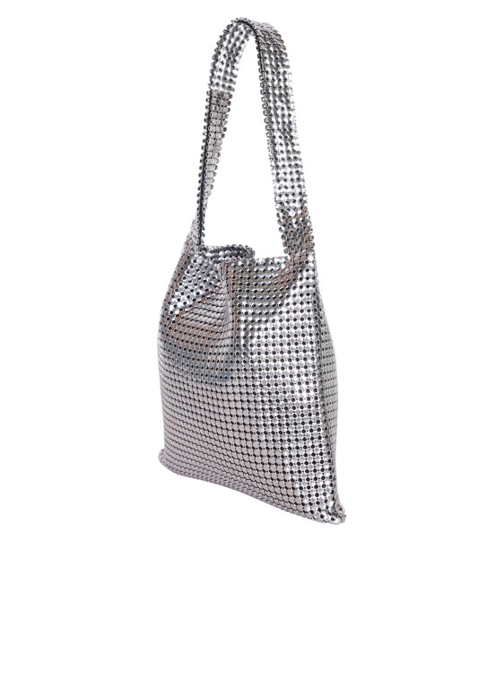 Shop Rabanne Metallic Silver Mesh Shoulder Bag