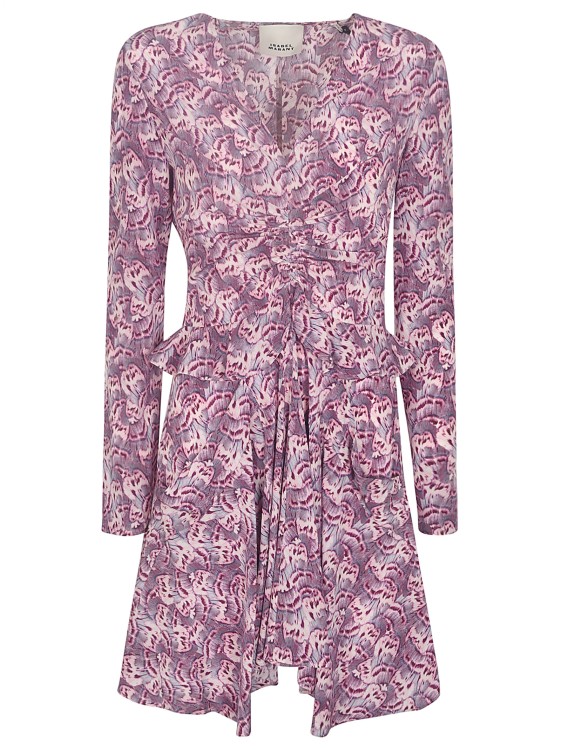 Shop Isabel Marant Purple Stretch-silk Dress In Pink
