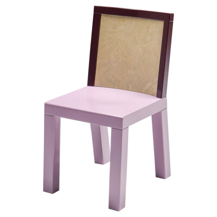 Ettore Sottsass Postmodern  Pink Dining Chair For Leitner In Not Applicable