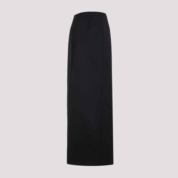 Shop Givenchy Black Wool Low Waist Skirt