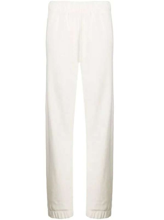 Shop Ganni Elasticated-waist Track Pants In White