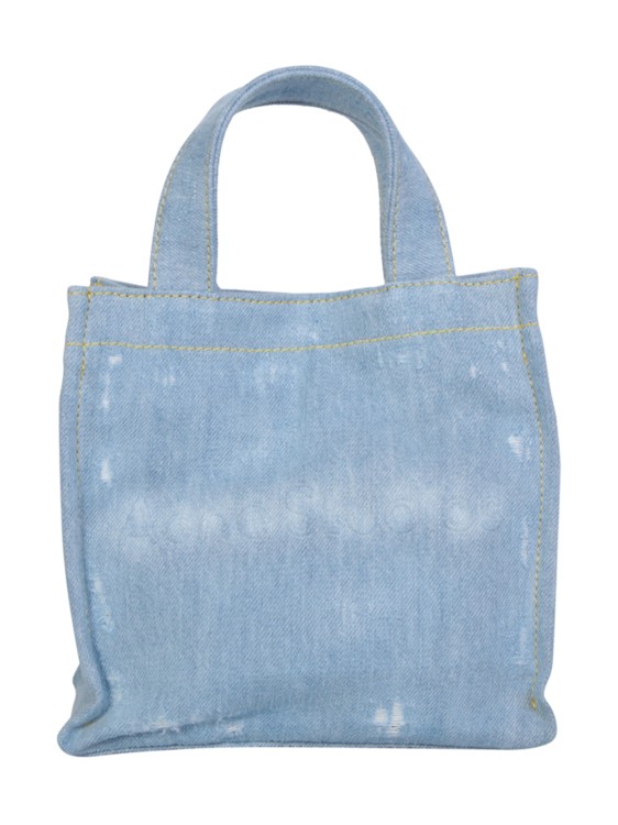Acne Studios Denim Mini Logo Bag In Blue