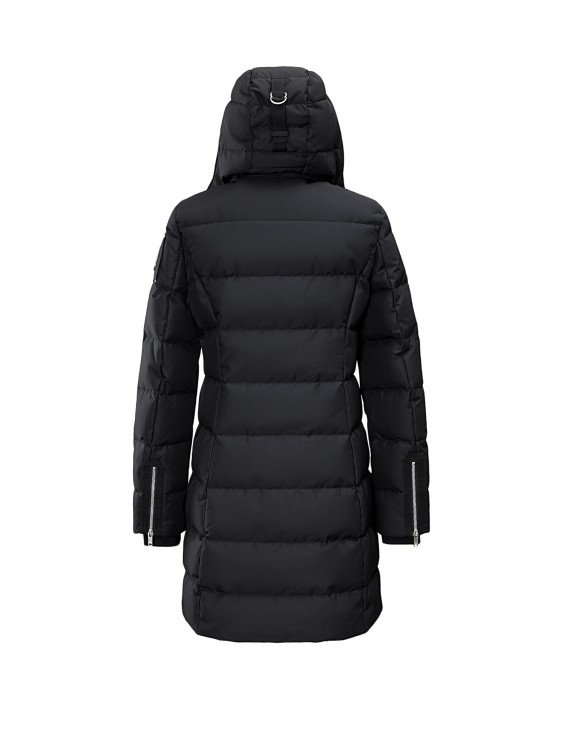 Shop Moose Knuckles Padded And Quilted Jacket With Logo Patch In Black