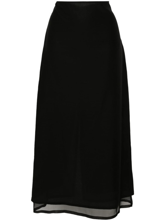 Shop Fabiana Filippi Black Organza Maxi Skirt