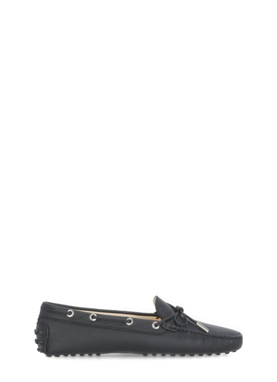 Tod's Pebbled Leather Loafers In Black