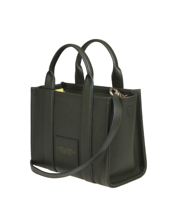 Shop Marc Jacobs Small Tote In Green Leather In Grey