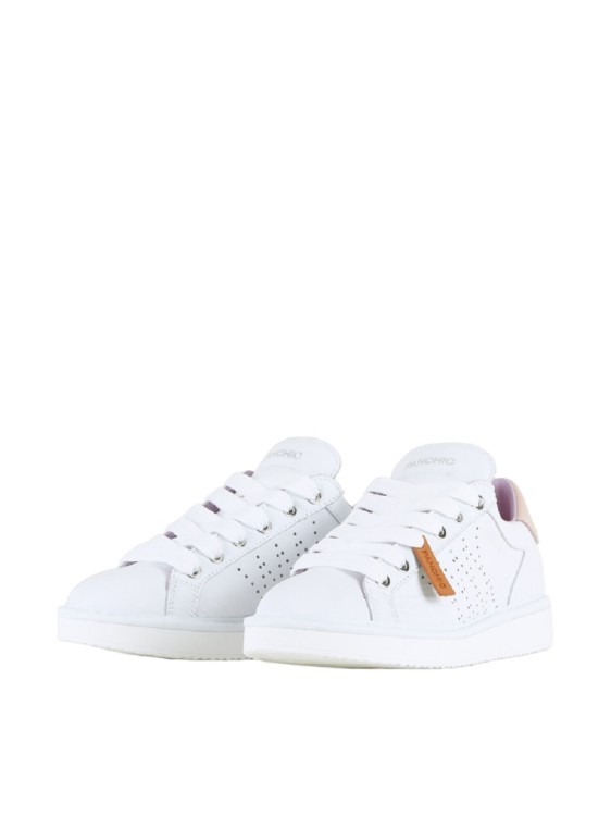 Shop Pànchic White Nappa Leather Sneakers