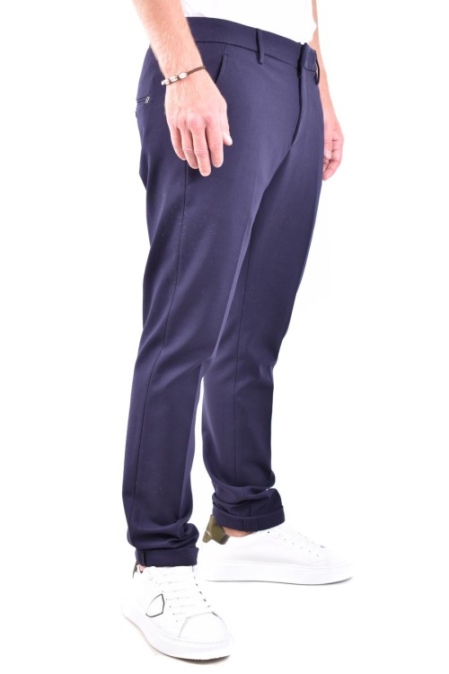 Dondup Blue Viscose Blend Trousers In Blue