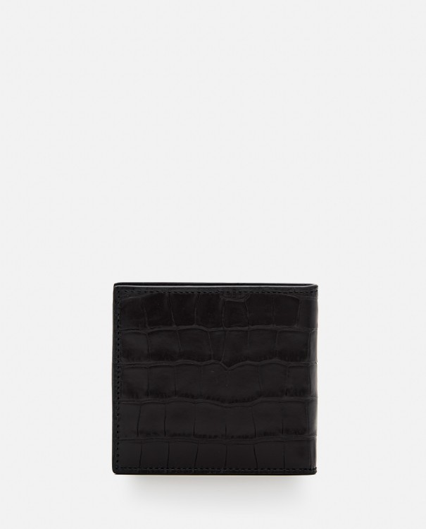 Shop Alexander Mcqueen Leather Billfold 8cc In Black