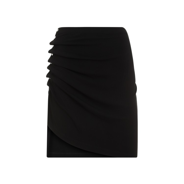 Rabanne Ruched-detail Asymmetric Miniskirt In Black