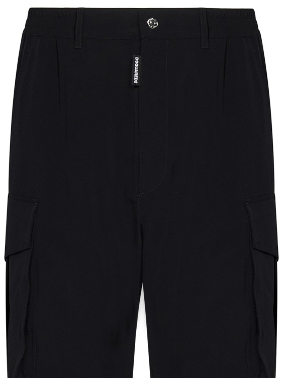 Shop Dsquared2 Baggy Fit Cargo Trousers In Black