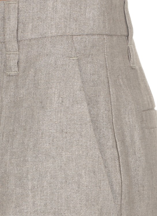 Shop Brunello Cucinelli Linen Pants In Grey