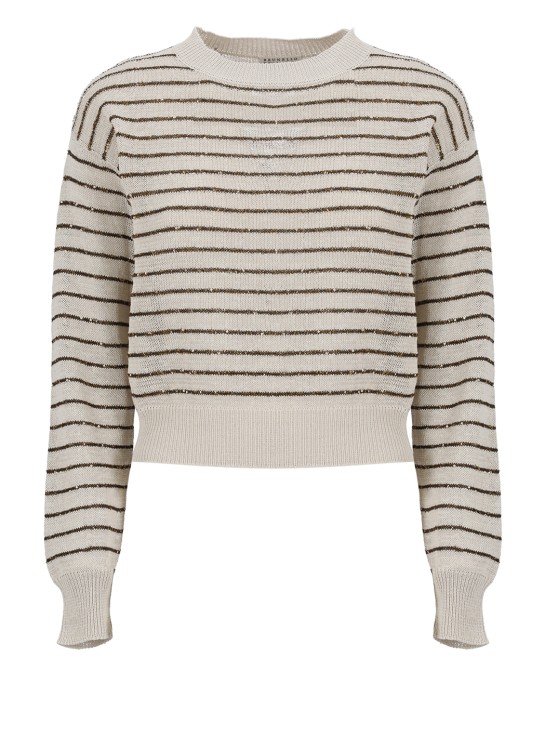 Shop Brunello Cucinelli Cotton Sweater In Neutrals