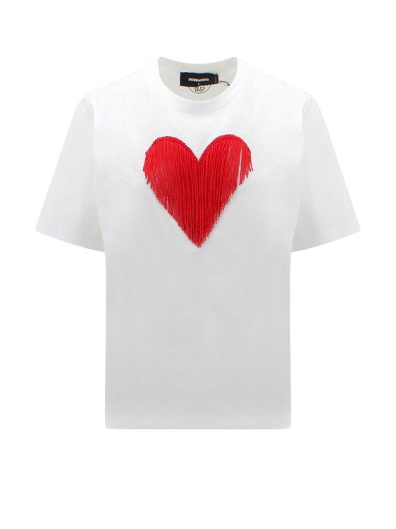 DSQUARED2 COTTON T-SHIRT WITH MICRO-BEADS DETAIL,a569858a-89c2-2b28-2373-e3610ced8ab8