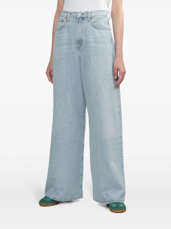Agolde Womens Baggy Wide-leg Organic Cotton-blend Denim Jeans Libertine In Blue
