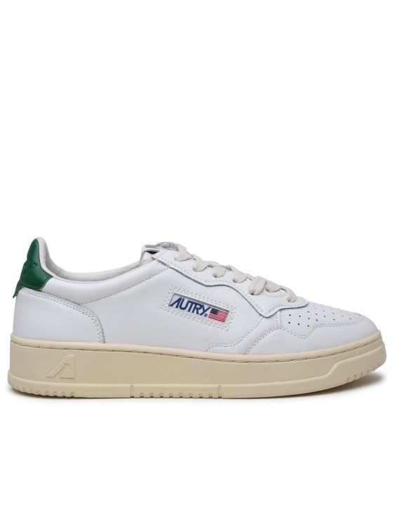 Autry White Petrol Medalist Leather Sneakers Mens