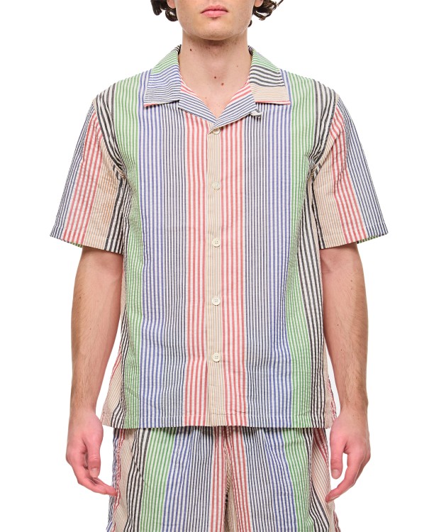 Shop Howlin' Shortsleeve Cotton Shirt In Multicolor