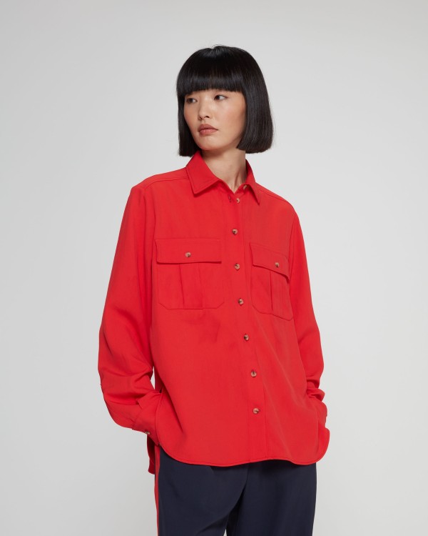 Shop Serena Bute Safari Shirt - Red