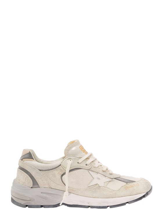 GOLDEN GOOSE WHITE LOW-TOP SNEAKERS WITH SUEDE INSERTS AND SIDE STAR IN LEATHER