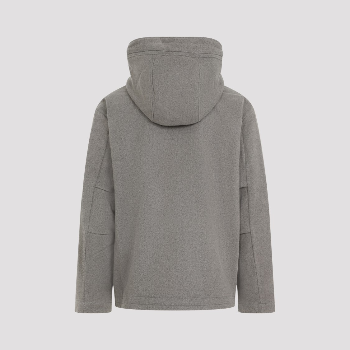 Ranra Wool Jacket With Design And Functional Hood In Grey