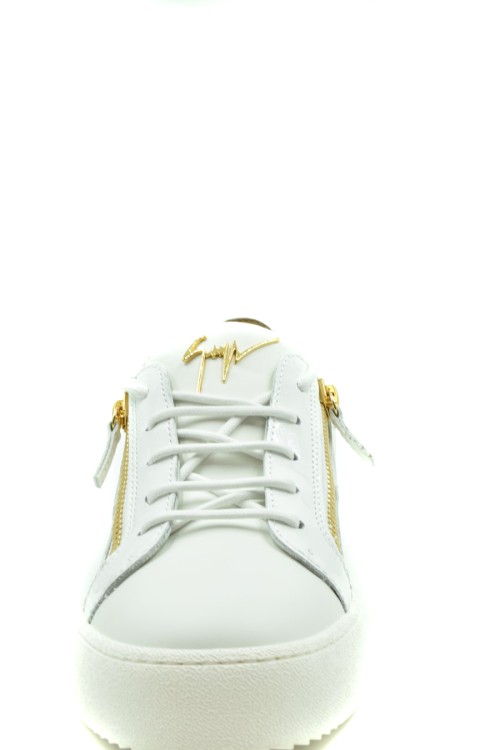 Shop Giuseppe Zanotti White Leather Sneakers