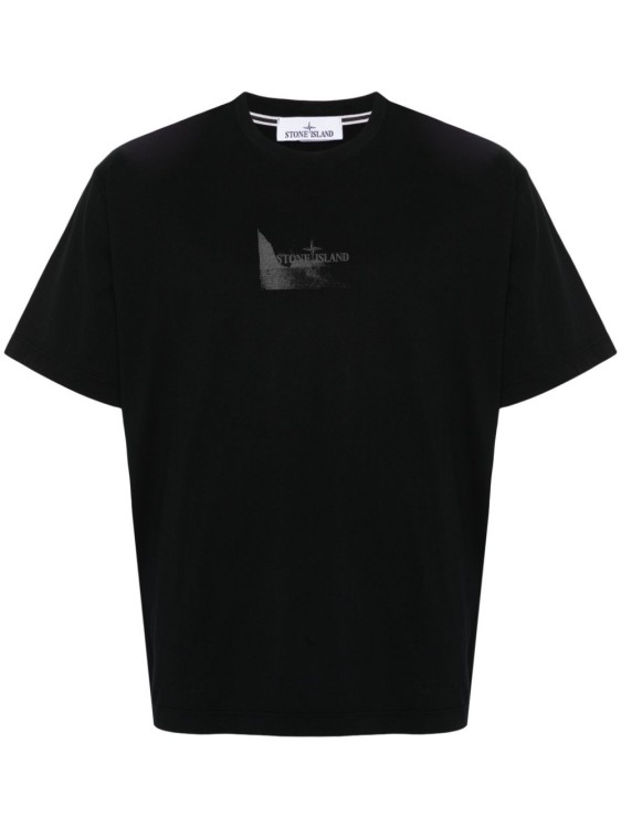 Shop Stone Island Black Cotton Soft Jersey T-shirt
