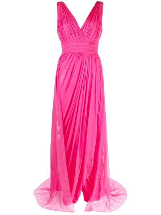 Alberta Ferretti Long -signed Long Dress In Pink