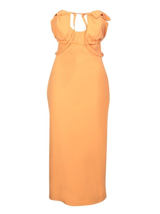 Shop Jacquemus Orange Cotton-blend Construction Dress