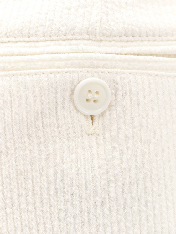 Shop Giorgio Armani Ribbed Viscose And Cotton Trouser In White