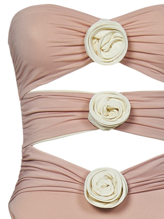 Shop La Reveche Vesna Quartz Rose Lycra Bandeau One-piece Swimsuit In Pink