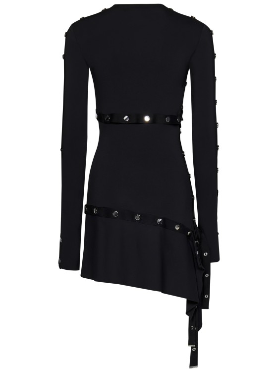Shop Attico Asymmetric Black Mini Dress