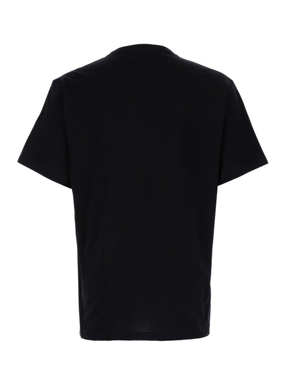 Shop Alexander Mcqueen Black T-shirt With Glitter Logo Print In Cotton