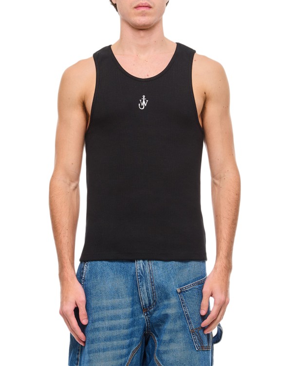 Jw Anderson Anchor Embroidery Tank Top In Black