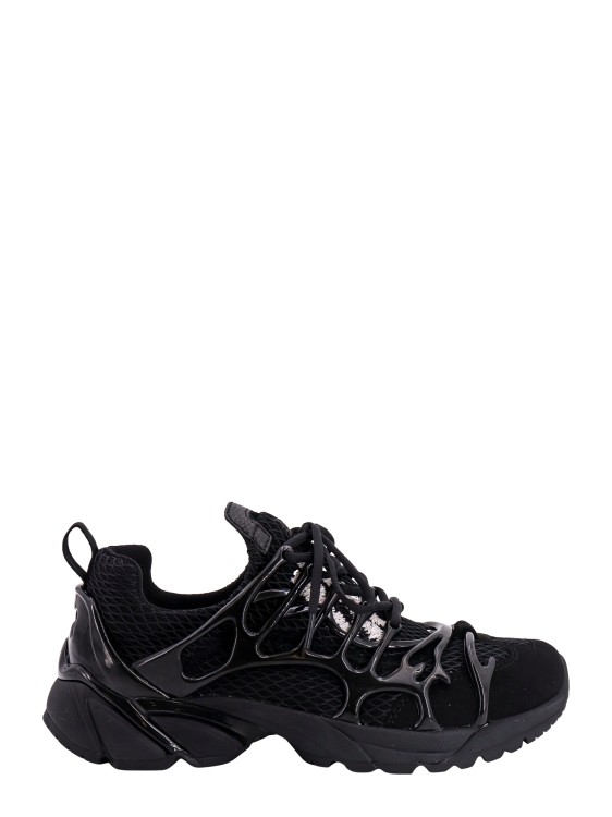 Shop 44 Label Group Mesh Sneakers With Embossed Rubber Detail In Black