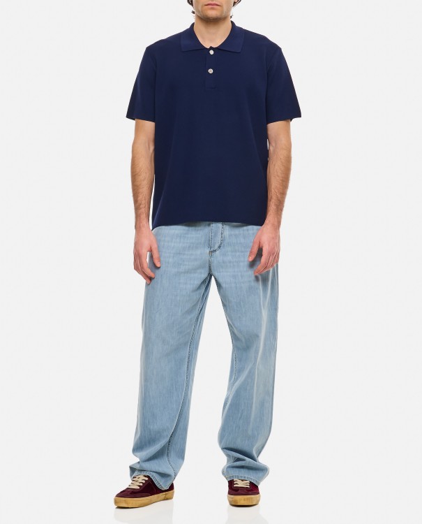Shop Jacquemus Maille Polo Shirt In Blue