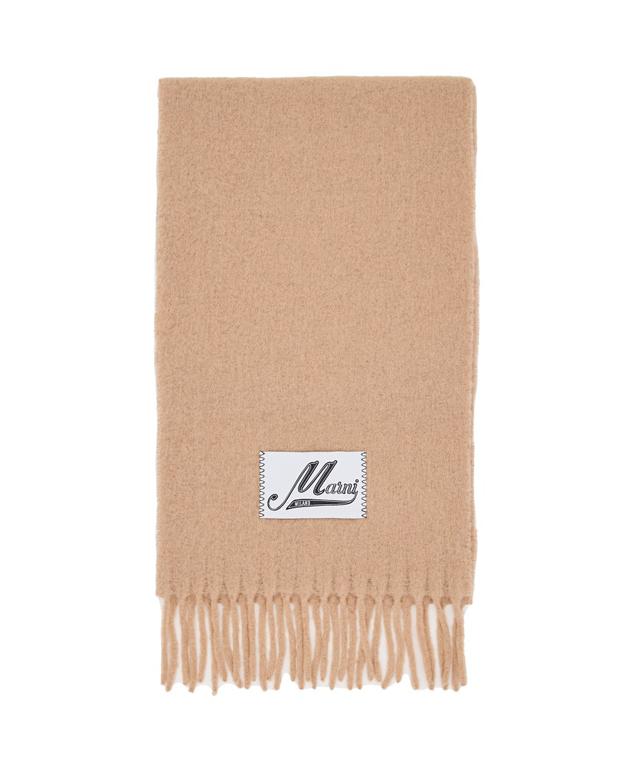 Shop Marni Brushed Alpaca Scarf In Neutrals