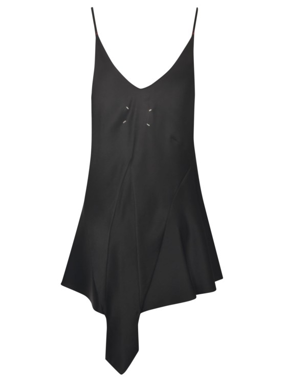 Shop Maison Margiela Panelled Satin Dress In Black