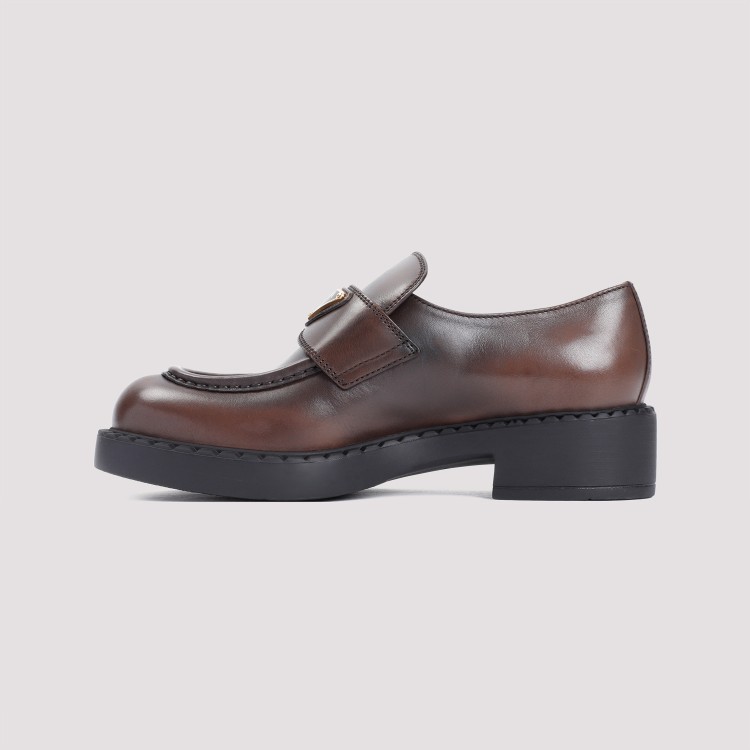 Shop Prada Brown Calf Leather Loafers