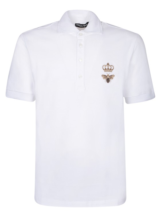 Dolce & Gabbana Cotton Pique Polo Shirt In White