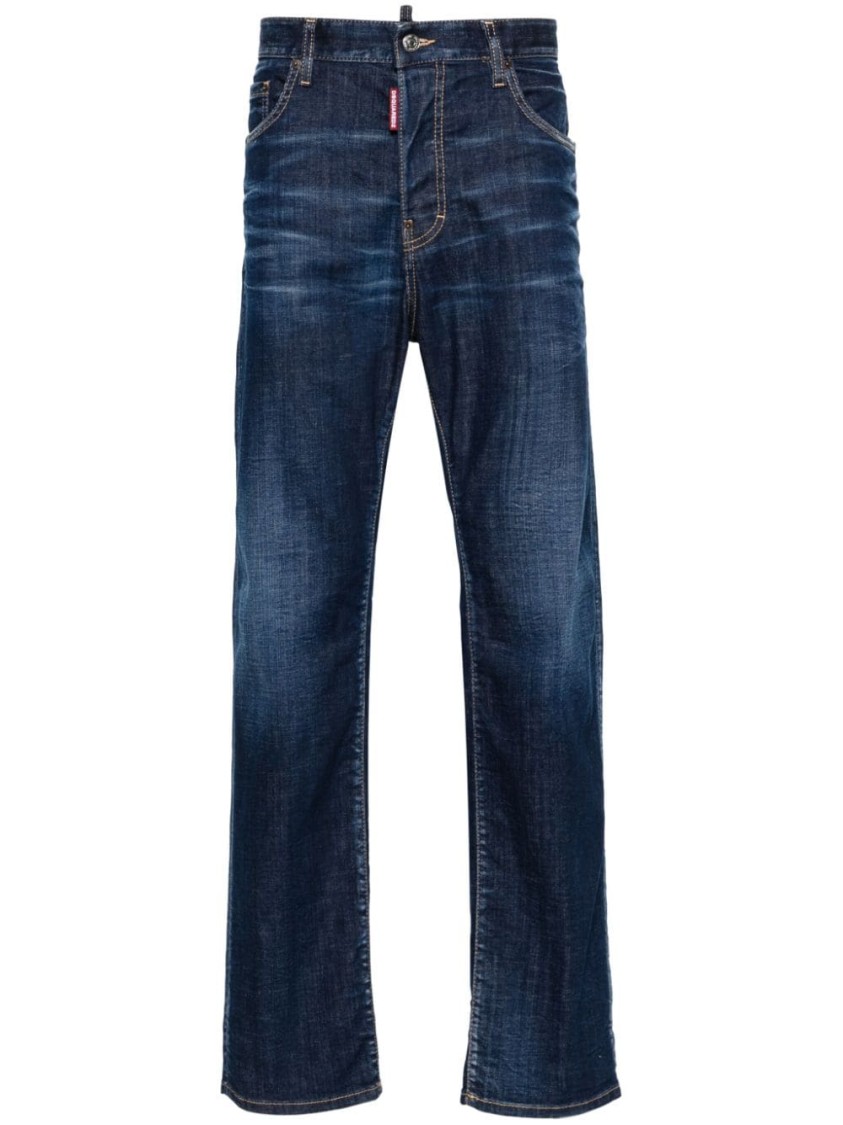 Dsquared2 642 Dark Pressed Wash Jeans In Blue
