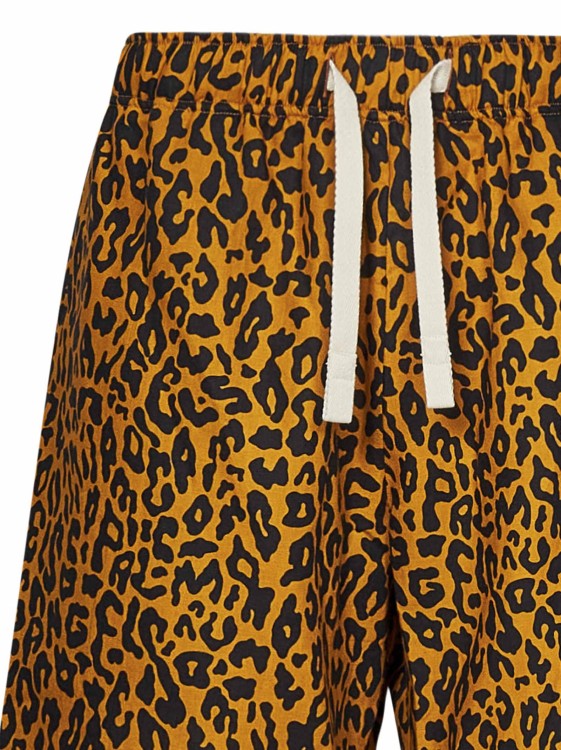 Shop Palm Angels Leopard Print Bermuda Shorts In Brown