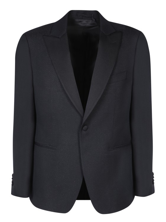 Lardini Velvet Blazer Jacket With Tailored Fit And Classic Notch Lapels In Black