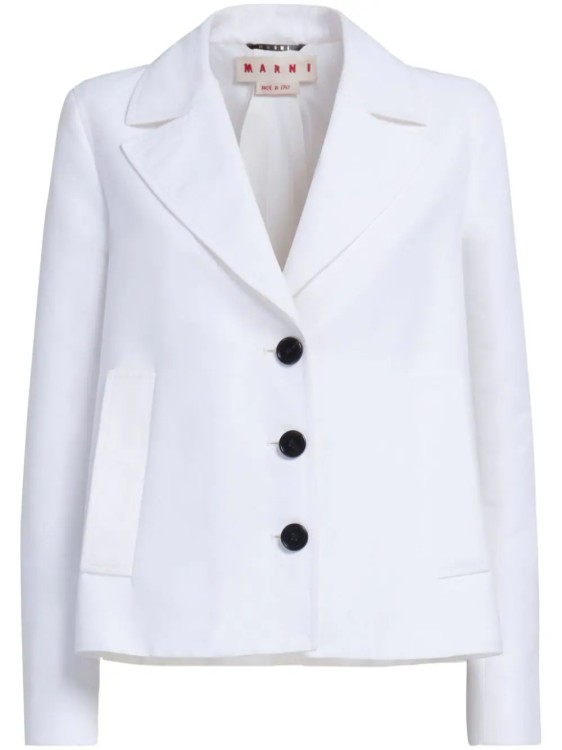 Shop Marni White Cady A-line Jacket
