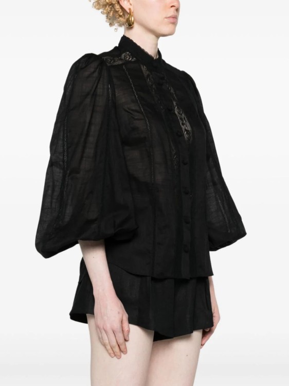 Shop Zimmermann Halliday Cotton Shirt In Black