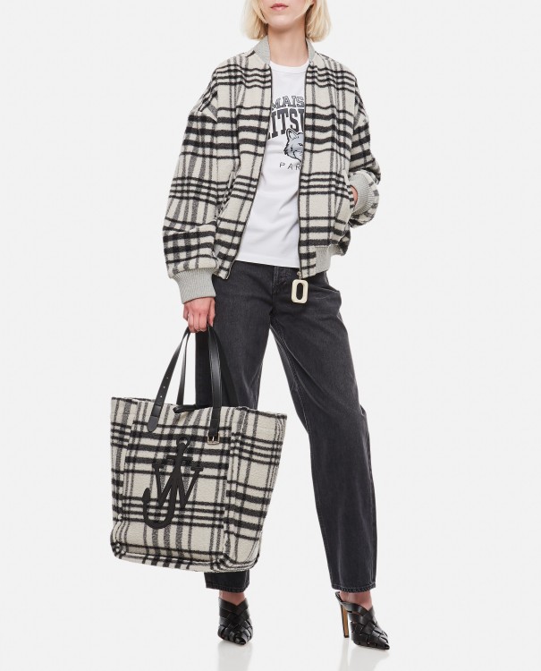 Jw Anderson Check-print Bomber Jacket In Grey