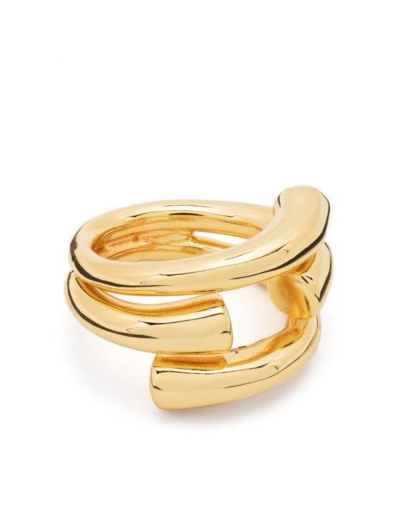 Shop Federica Tosi Tube Polished Ring In Gold