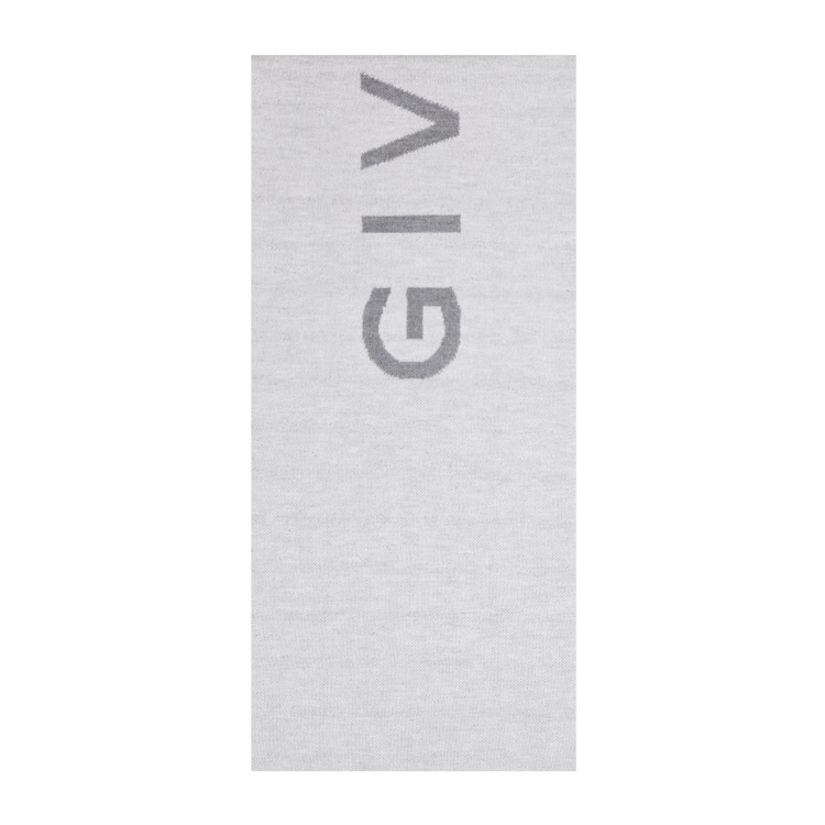 Shop Givenchy Double Face 4g & Grey Wool Scarf